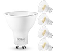 DiCUNO Ampoule LED GU10 5W, Efficacité Energétique Classe B, équivalent 60W, 790lm, Blanc chaud 2700K, Spot LED GU10 non-dimmable, 110° Larges Faisceaux, 4 Pièces