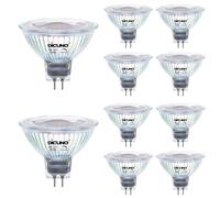 DiCUNO Ampoule LED GU5.3 MR16 Dimmable, 6W=60W, 2700K, 420lm, Lot de 10 | Blanc chaud, 12V Basse Tension, Verre, Faisceau 40°, Ampoule GU5.3 LED pour spot encastrable, plafonnier et vitrine