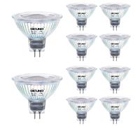 DiCUNO Ampoule LED GU5.3 MR16 Dimmable, 6W=60W, 4000K, 440lm, Lot de 10 | Blanc neutre, 12V Basse Tension, Verre, Faisceau 40°, Ampoule GU5.3 LED pour spot encastrable, plafonnier et vitrine