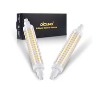 DiCUNO Ampoule LED R7s 118mm, Non-dimmable, Blanc chaud 2700K, 8.5W équivalent 75W lampes halogènes, 950lm, Culot R7s LED lumière linéaire pour projecteur et applique, 2 Pièces