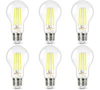 DiCUNO Ampoule LED Ultra Efficient E27, Classe énergétique A, Blanc neutre 4000K, 2.2W équivalent 40W, Ampoule LED filament Edison à économie d'énergie, 465lm, Verre, 6 Pièces