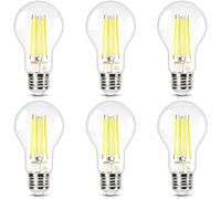 DiCUNO Ampoule LED Ultra Efficient E27, Classe énergétique A, Blanc neutre 4000K, 7.5W équivalent 100W, Ampoule LED filament Edison à économie d'énergie, 1575lm, Verre, 6 Pièces