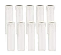 DiCUNO Cache-Douilles E14, 25×100MM Fausses bougies gouttes, Lot de 10 | Douille de bougie caches en plastique blanche, Chandelle design pour remplacement et décoration lustre et chandelier