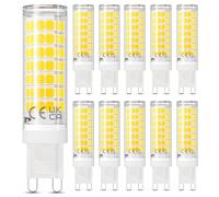 DiCUNO Dimmable Ampoule LED G9 4W, Équivalent 40W Halogènes, Blanc Froid 6000K, 500lm, Base en céramique, 230V, Culot G9 LED pour salle de bain, lustre, 10 Pièces