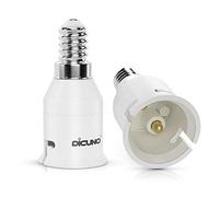 DiCUNO E14 vers B22 Adaptateur de douille de 2 pièces Adaptateur de Convertisseur de douille base de lampe de haute qualité pour ampoules LED, incandescence et fluocompactes