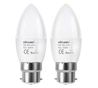 DiCUNO ProOE Ampoule LED B22, 6W ampoule baïonnette équivalent 40W halogène, Blanc froid 5000K, 410LM, C37 bougie LED, Non-dimmable, Super haut CRI 98, 2 Unités