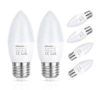 DiCUNO ProOE Ampoule LED E27, 5W ampoule E27 équivalent 40W halogène, Blanc chaud 3000K, 450LM, C37 bougie LED, Gros culot à vis, Non-dimmable, Super haut CRI 98, 2 Unités