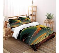 DICVXST 3D Alien Horizon Parure De Lit pour Garçon Et Adolescent 3 Pièces Simplement avec Taie d'oreiller avec Fermeture Éclair Super King（260x220cm）