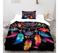 DICVXST 3D Piège à rêves Parure De Lit pour Garçon Et Adolescent 2 Pièces Simplement avec Taie d'oreiller avec Fermeture Éclair Single（135x200cm）