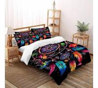 DICVXST 3D Piège à rêves Parure De Lit pour Garçon Et Adolescent 3 Pièces en Microfibre Sets avec Taie d'oreiller avec Fermeture Éclair Double（200x200cm）