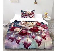 DICVXST 3D Piège à rêves Rose Parure De Lit pour Garçon Et Adolescent 2 Pièces Simplement avec 1 Taies d'oreiller avec Fermeture Éclair Single（135x200cm）