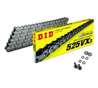 DID 525VX3 Chaîne De Moto X-Ring Renforcée 525 Pas 108 Maillons + Clé À Rivet