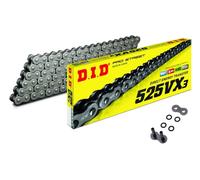 DID 525VX3 Chaîne De Moto X-Ring Renforcée 525 Pas 118 Maillons + Clé À Rivet