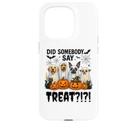 Did Somebody Say Treat Ghost Dogs Lovers Funny Halloween Coque pour iPhone 15 Pro
