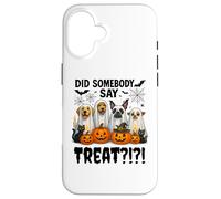 Did Somebody Say Treat Ghost Dogs Lovers Funny Halloween Coque pour iPhone 16