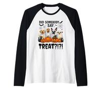 Did Somebody Say Treat Ghost Dogs Lovers Funny Halloween Manche Raglan
