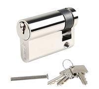 DIDA® 50mm Euro Barrel Lock 40/10 Door Barrel Lock with Key Nickel Single Cylinder Lock Barrel with 3 Keys for UPVC and Patio Doors Anti-Pick Anti-Bump Anti-Drill Euro Cylinder Lock High Security