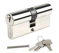 DIDA® 60mm Euro Barrel Lock 30/30 Door Barrel Lock with Key UPVC Door Lock Barrel Profile Lock with 3 Keys Anti-Pick Anti-Bump Anti-Drill Euro Cylinder Lock High Security Nickel Finish BS EN 1303:2005