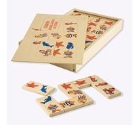 Dida - Domino Marine Animaux. Le Jeu de Domino avec des tuiles et boîte en Bois pour Les Enfants.
