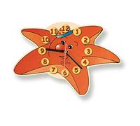 Dida - Horloge Murale en Bois Enfant - étoile de mer - Horloge en Bois pour Chambre d'enfant