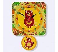 Dida - Horloge Pendule Murale en Bois Enfant - Ours - Horloge en Bois pour Chambre d'enfant