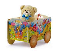 Dida - La Course dans la Forêt, Chariot à Tirer en Bois, Porte-Jouets à Roues pour Enfants de 2 3 4 Ans, Méthode Montessori Jeux Éducatifs et Amusants