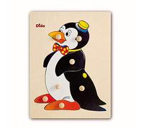 Dida - Puzzle Bois bébé - Penguin - Puzzles pour Les Enfants avec Boutons en Bois