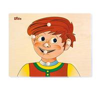 Dida - Puzzle Corps Humain - Visage Bébé - Jeu éducatif en Bois pour découvrir et Apprendre Le nom Italien et Anglais des Parties de Visage