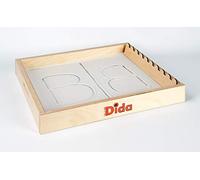 Dida - Tableau de Sable pour Enfants, Jeu Éducatif Montessori, Coordination Œil-Main, Râteaux Formés Inclus, Fabriqué en Italie, Petit Tableau de Sable, Bois et Verre