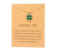 DIdaey Collier de Trèfle Vert Style Simple - Pendentif Chaîne de Clavicule pour Femmes et Filles - Colar Saint-Valentin