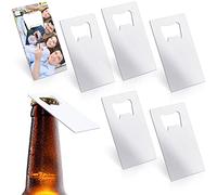 Didaey Lot de 6 décapsuleurs vierges en acier inoxydable pour cartes de crédit - Ouvre-bière pour Noël, mariage, fête des pères, bar, cuisine, restaurant, blanc - 2,23 x 8,9 cm