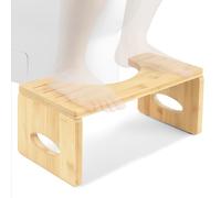 DIDAINT Tabouret de Toilette en Bambou, 18 cm Marche Pied Toilette Pliable pour Adulte, Tabouret Toilette Physiologique pour Salle de Bain, Toilettes