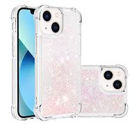 Didan Nadoli Flottant Liquide Coque pour iPhone 13,Étui Protecteur TPU Cover Brillant Paillette Sables Mouvants Transparente Cristal Antichoc Bumper Housse