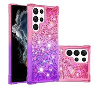 Didan Nadoli Flottant Liquide Coque pour Samsung Galaxy S23 Ultra,Étui Protecteur Cover Brillant Paillette Sables Mouvants Colorée Chute d'eau Transparente Antichoc Bumper Housse