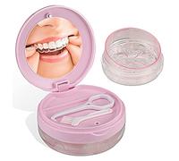 DIDATOOL Boîte de Prothèse Dentaire Étanche, Étui Portable pour Dentier avec Miroir et Outil de Retrait, Couche de Stockage Supplémentaire, Idéal pour les Voyages et Usage Quotidien (Rose)