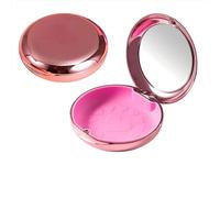 DIDATOOL Boîte pour Dentier, Boite a Dentier Électroplaquée avec Miroir, Étui Portable Compatible avec Les Appareils Dentaires Transparentes, Organisez et Protégez Vos Fournitures Buccales (Rose)