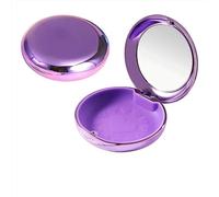 DIDATOOL Boîte pour Dentier, Boite a Dentier Électroplaquée avec Miroir, Étui Portable Compatible avec Les Appareils Dentaires Transparentes, Organisez et Protégez Vos Fournitures Buccales (Violet)