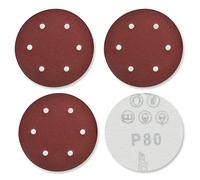 DIDATOOL Disque de Ponçage 225 mm, P40 à P400 Grain Papier pour Ponceuse, 40 Pcs 9 Pouces 6 Trous Papier Abrasif pour Ponceuse Girafe, Ponceuses de Murs et de Plafonds (P80,40PCS)