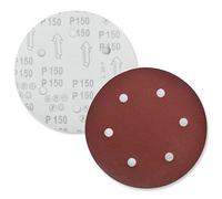 DIDATOOL Disque de Ponçage 225 mm, P40 à P400 Grain Papier pour Ponceuse, 40 Pcs 9 Pouces 6 Trous Papier Abrasif pour Ponceuse Girafe, Ponceuses de Murs et de Plafonds (P150,10PCS)