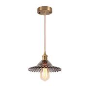 Diday Lampe Suspension Luminaire Vintage,E27 Lustre Industriel Abat-jour en Verre Designe Parapluie Plafonnier Style Nordique,Gris