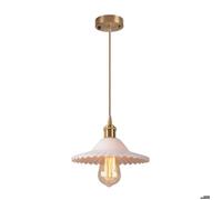 Diday Lustre Industriel,Lampe Suspension Vintage Abat-jour en Verre Design Parapluie E27 Luminaire Plafonnier Style Nordique,Blanc