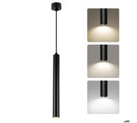 Diday Moderne Suspension Luminaire Lampe à suspension LED Projecteur Lustre Luminaire Spotlight Noir Lumière Tricolore Ø3*30cm