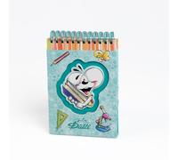 Diddl Carnet à Spirale A6, Bleu, 40 Pages, Thème Scolaire avec Équerres et Microscopes, Papeterie Vintage Années 90 - Idée Cadeau pour Enfant ou Fan Nostalgique