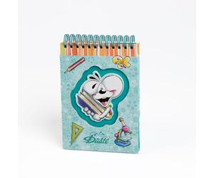 Diddl Carnet à Spirale A6, Bleu, 40 Pages, Thème Scolaire avec Équerres et Microscopes, Papeterie Vintage Années 90 - Idée Cadeau pour Enfant ou Fan Nostalgique