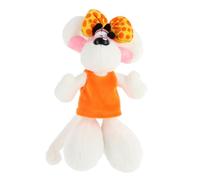 Diddl - Peluche Diddlina en Robe Orange 20cm - Peluche Souris Années 90 - Format Mignon - 100% Recy coresponsable - Idée Cadeau Enfant & Fan Vintage - Doudou Léger et Doux