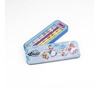 Diddl - Plumier métal 6 crayons de couleurs Crayons Couleurs Illustrés + Taille-Crayon - Coffret Papeterie Vintage Années 90 - Idée Cadeau Mignon Enfant & Fan Nostalgique