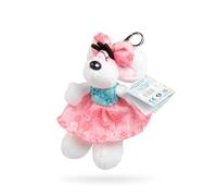 Diddl Porte-clés Peluche Diddlina, Robe Fleurie Rose et Bleue, Porte-clés Peluche 100% Recyclé - Accessoire Mignon & Écoresponsable - Idée Cadeau Enfant et Fan Nostalgique