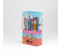 Diddl - Set Écriture A6 1 Cahier + 1 Stylo + 1 gomme + 1 Règle + 6 Crayons de Couleur + 1 Taille Crayon + 1 Plumier - Set Papeterie - Idée Cadeau Enfant et Fan Nostalgique des Années 90