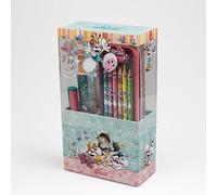 Generique – Set papeterie DIDDL A6 7 pièces (cahier, plumier métal, 6 crayons) Beige