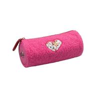 Diddl - Trousse Peluche 20x8,5 cm - Trousse Scolaire Rose en Matière Peluche Douce - Logo Cœur sur Le Devant - Parfaite pour Stylos, Crayons, Accessoires Et Cadeau Enfant
